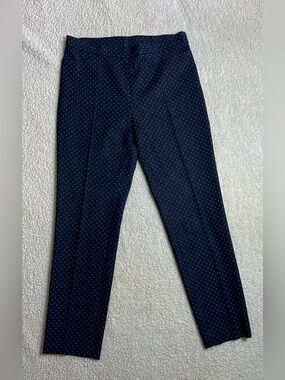 Akris Punto Women s8 Franca Mid Rise Cotton Ankle Pants Black Polka Mini Dot